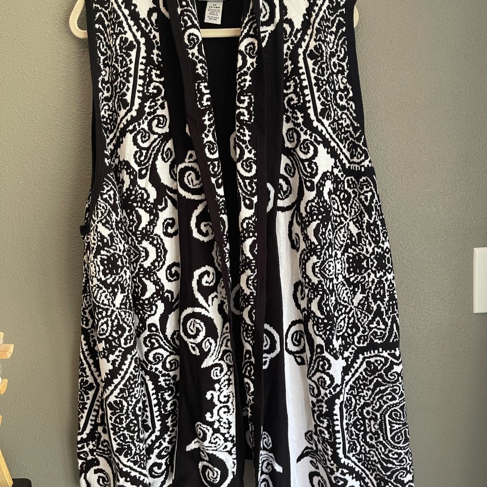 Catherines Black and White Patterned Cardigan